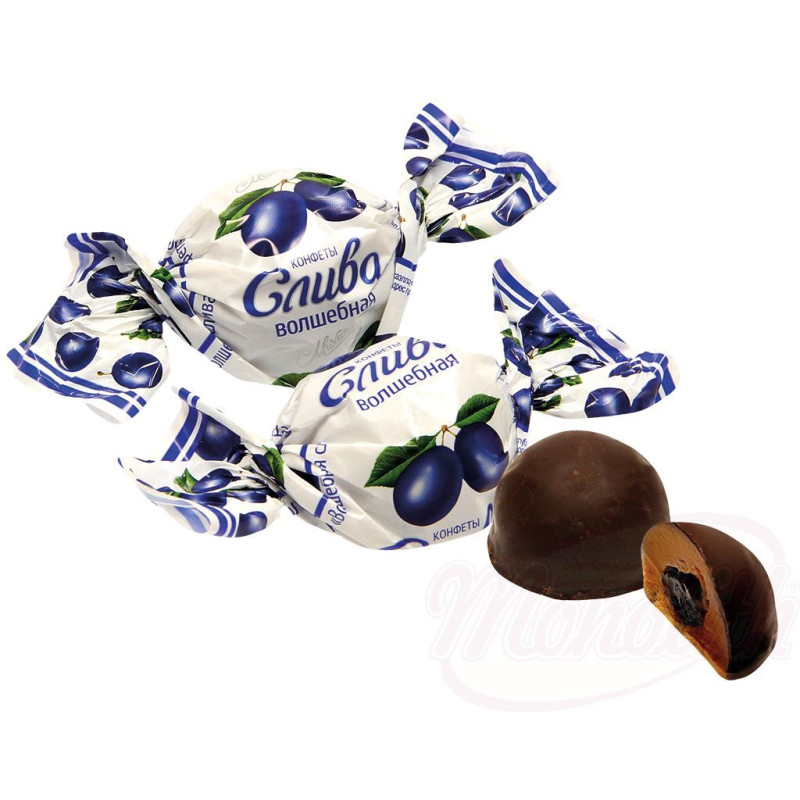 Помадная конфета с черносливом в какаосодержащей глазури "Волшебная слива"