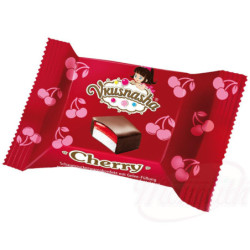 Schaumzuckerwarenkonfekt "Vkusnasha Cherry" mit Gelee-Fuellung mit Kirschgeschmack in kakaohaltiger Fettglasur