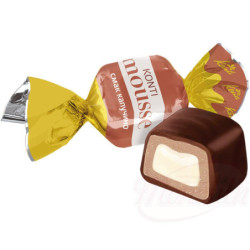 Konfekt "Konti Mousse" mit Füllung mit Cappuccino Geschmack 28,2% in kakaohaltiger Fettglasur 20%