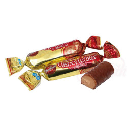Praline-Riegel "Charodejka" mit Sonnenblumenhalva in kakaohaltiger Fettglasur