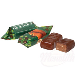 Praline-Konfekt "Babaevskaja belochka" in kakaohaltiger Fettglasur