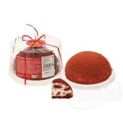 Kuppeltorte "Red Velvet" mit 24% Frischkäsecreme und 24% weißer Cremezubereitung, tiefgefroren