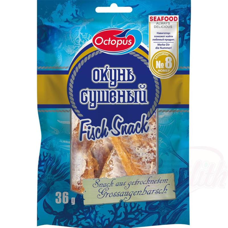 Снэк из сушеного окуня
