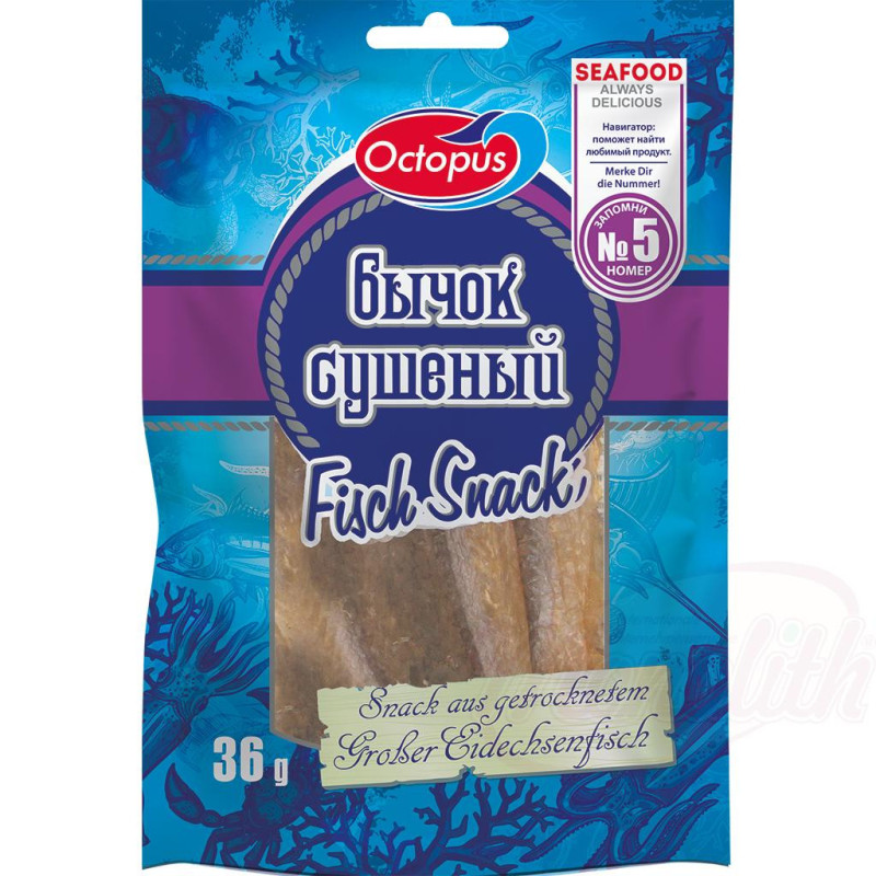 Snack aus Großer Eidechsenfisch, getrocknet und gesalzen