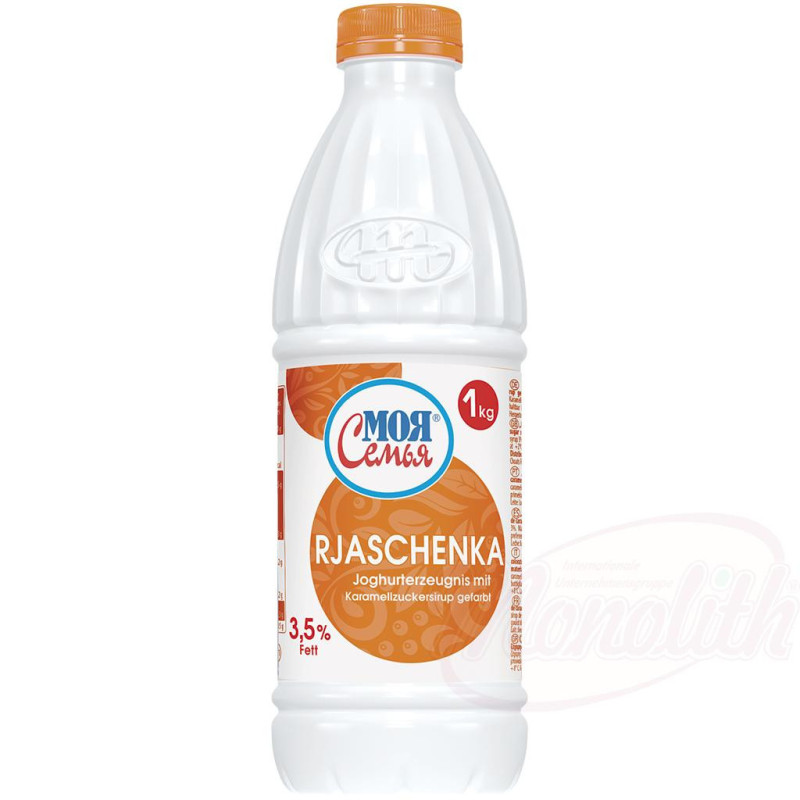 Joghurterzeugnis mit Karamellzuckersirup gefärbt "Rjaschenka", 3,5% Fett in Milchanteil