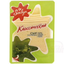 Schnittkäse in Scheiben "Klassicheskij", 50% Fett i. Tr