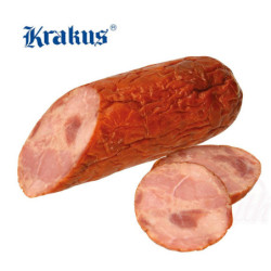 Schinkenkrakauer "Krakowska sucha". Wurst aus Schweinefleisch, grob zerkleinert, gebrüht, getrocknet