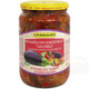 Bulgarischer Gemüsesalat Zalivnoj aus gebratenen Auberginen (67%) und Paprika (26%)