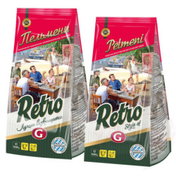 Teigtaschen "RETRO - Pelmeni 1000g" mit Schweinefleisch- und Rindfleischfüllung, tiefgefroren