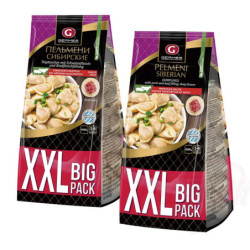 Teigtaschen "Pelmeni Sibirskie XXL" mit Schweinefleisch- und Rindfleischfüllung, tiefgefroren