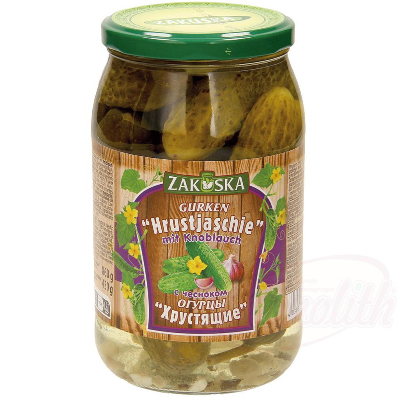 Eingelegte Gurken "Hrustjaschie" mit Knoblauch