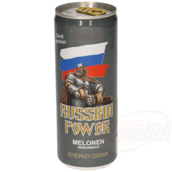 RUSSIAN POWER Koffeinhaltiges Erfrischungsgetränk mit Cantaloupe-Melonen-Geschmack. Erhöhter Koffeingehalt