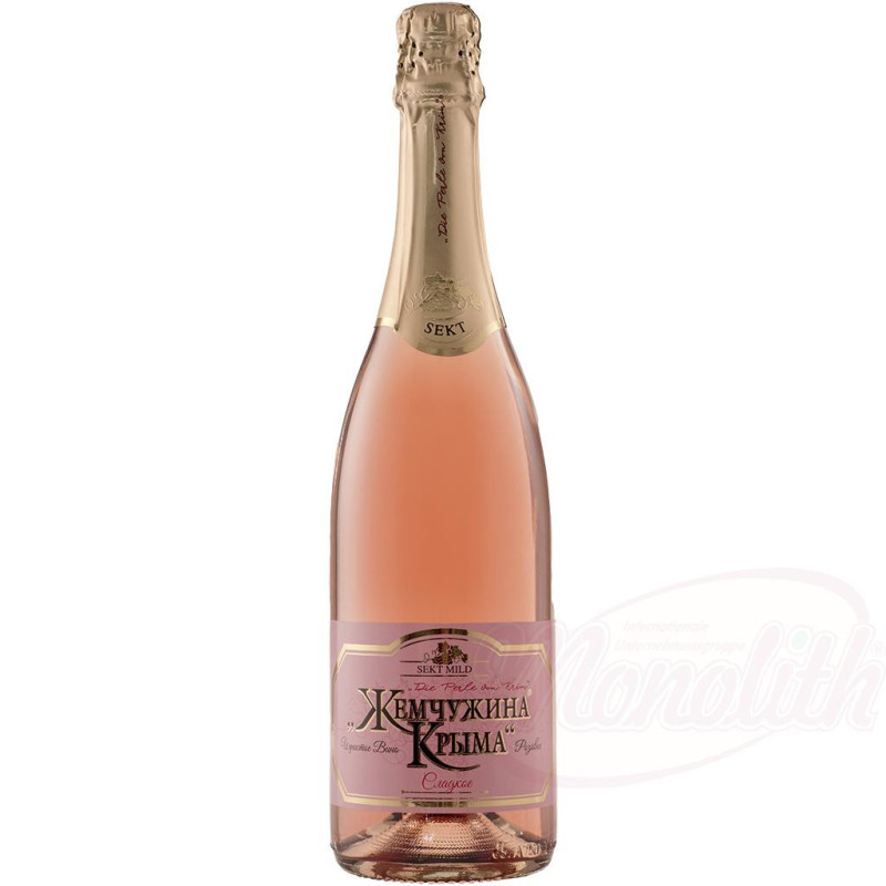Розовое игристое вино "Жемчужина Крыма" сладкое 12,5% алк