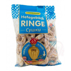 Hefegebäckringe "Schneeflocke" mit Zuckersirup (17%) glasiert