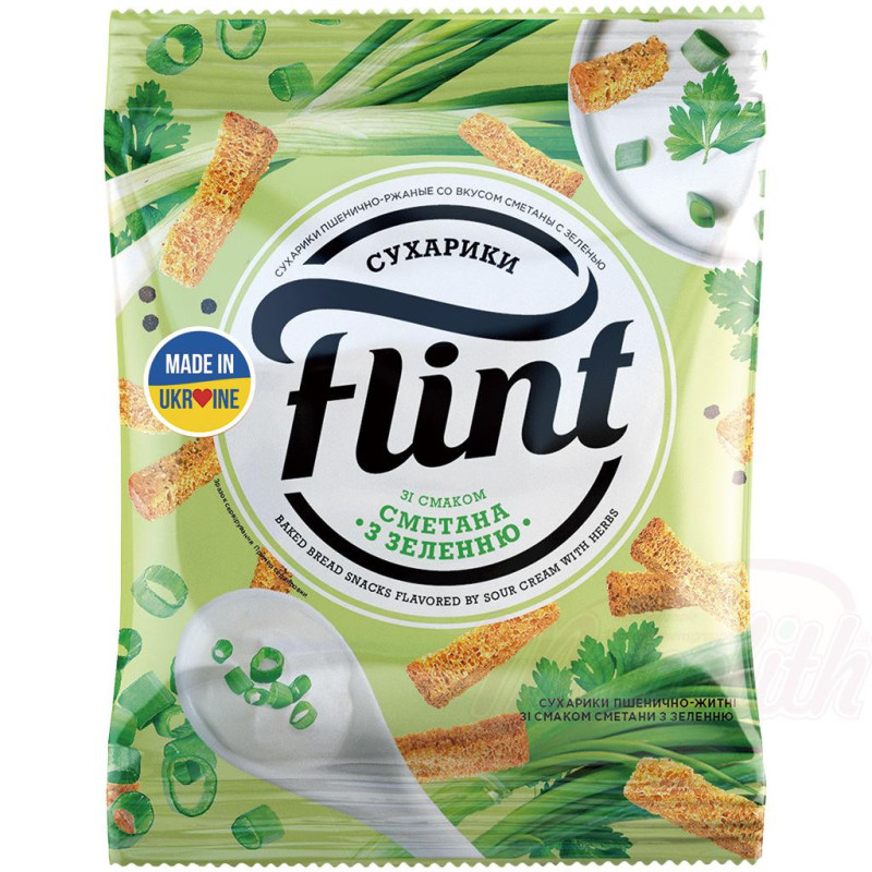 Flint - Snack aus Weizenbrot mit Sauerrahm-Kräuter-Geschmack