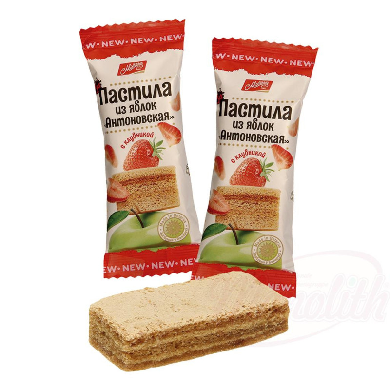 Pastila Süßware auf Apfelpüreebasis mit Erdbeerpüree