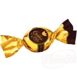 Toffikonfekt "Golden Lily" mit einer Fuellung mit Kaffeegeschmack (21,8%) in kakaohaltiger Fettglasur (22%)