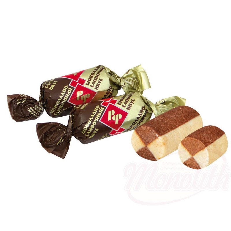 Konfekt mit Erdnüssen und Waffelkrümeln, mit Schoko-Sahnegeschmack